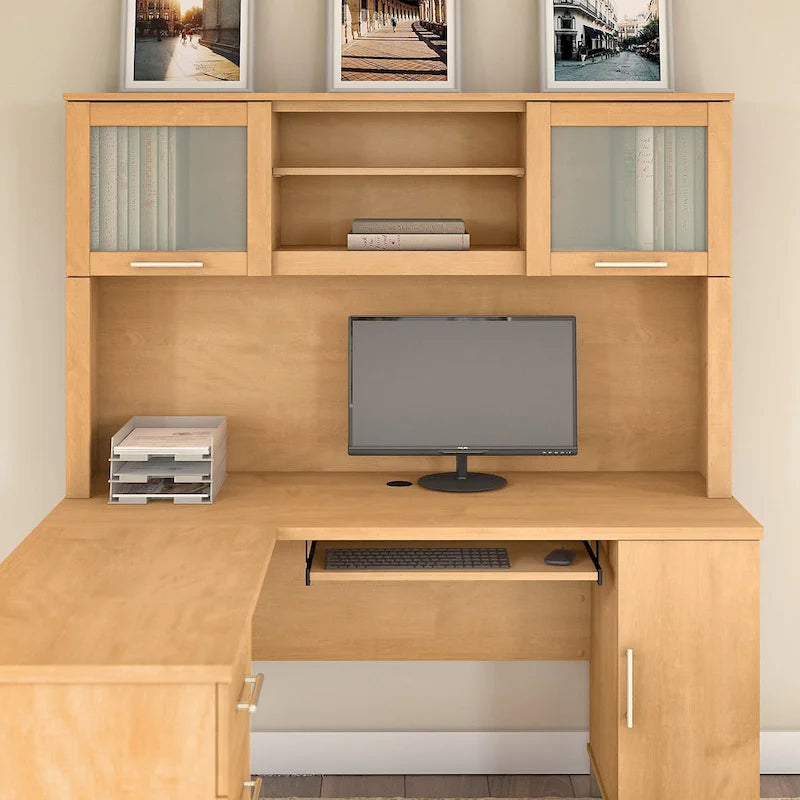 Bureau en L et étagère
