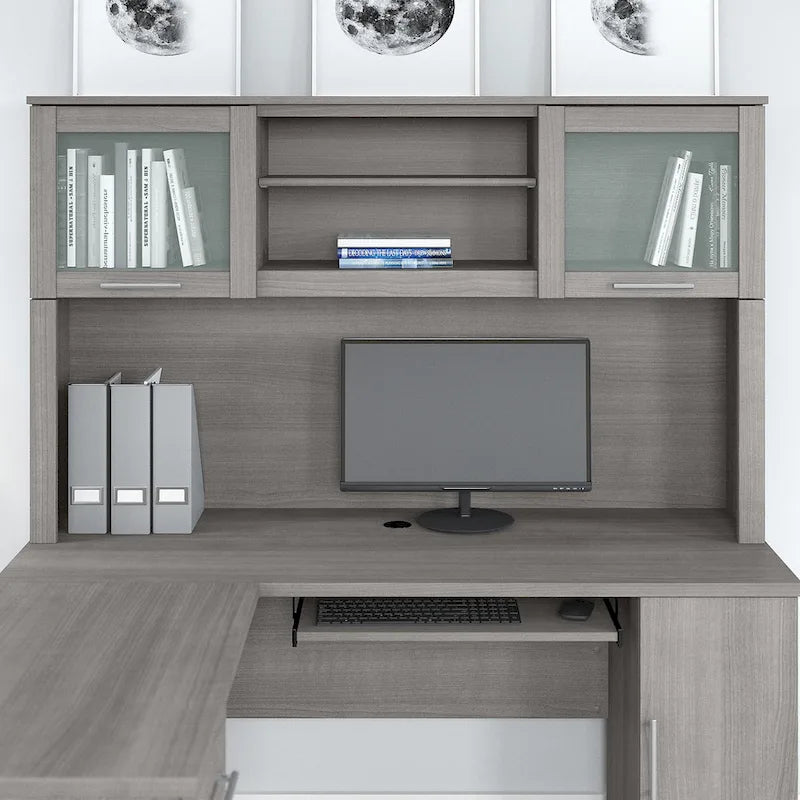 Bureau en L et étagère