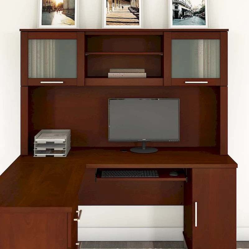 Bureau en L et étagère
