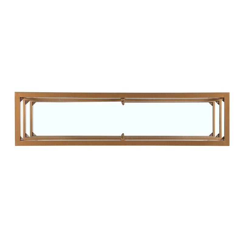 Console étroite en métal avec étagères en verre - doré