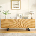 Meuble TV de rangement à quatre portes avec relief d'ondulations d'eau
