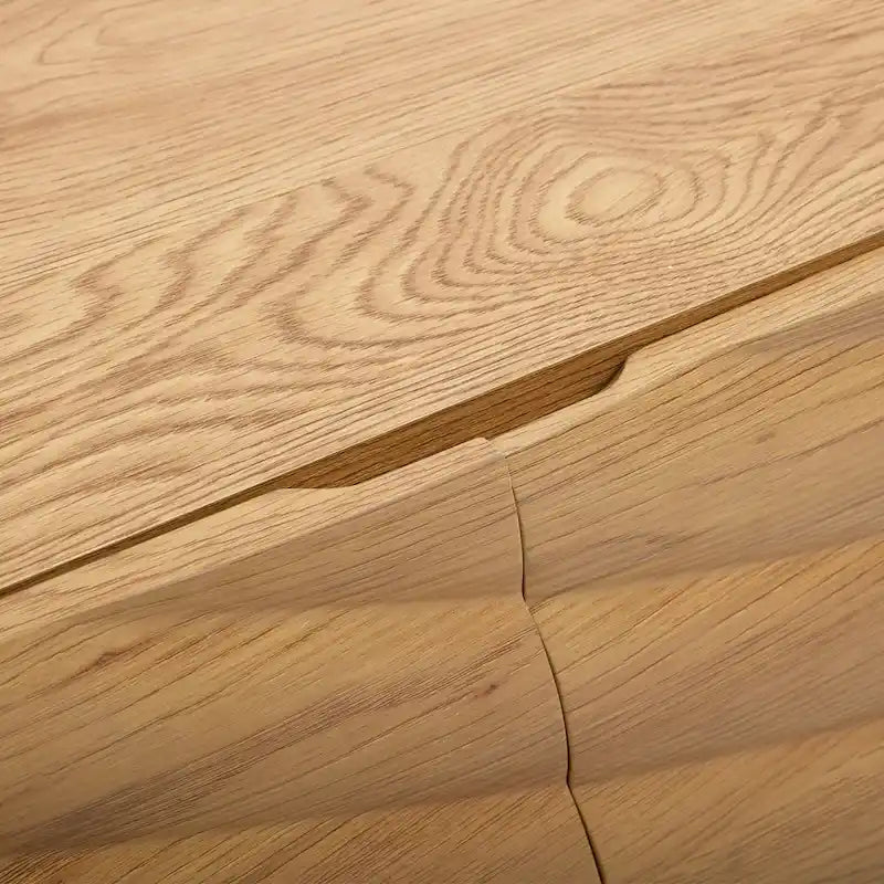 Meuble TV de rangement à quatre portes avec relief d'ondulations d'eau