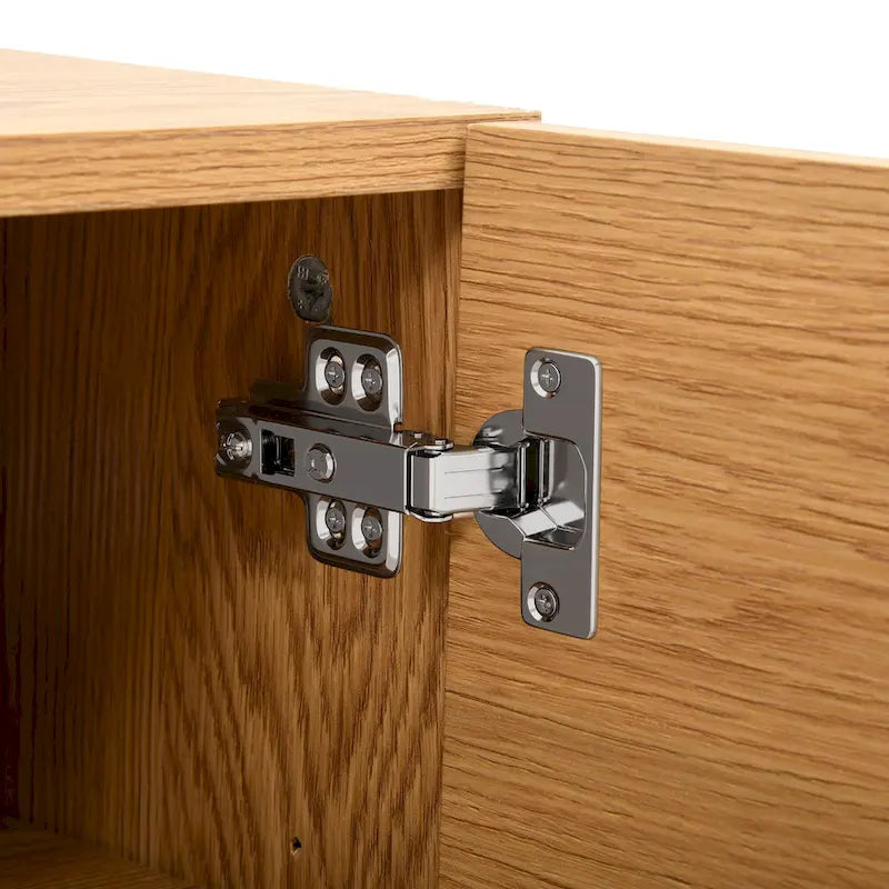 Meuble TV de rangement à quatre portes avec relief d'ondulations d'eau