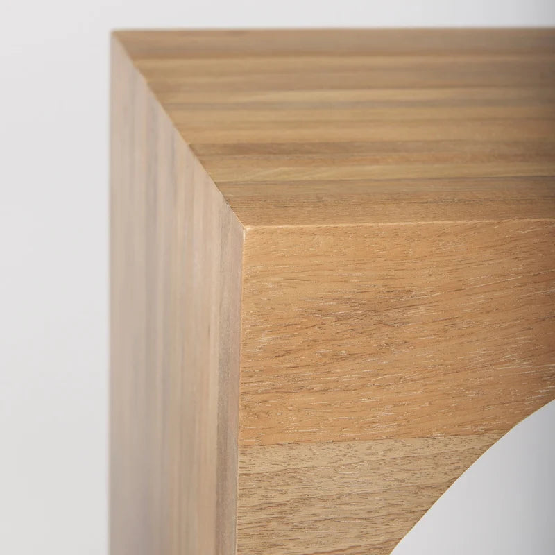 Table d'appoint gigogne carrée en bois massif marron clair