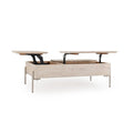 Table basse relevable en bois de manguier (blanc)